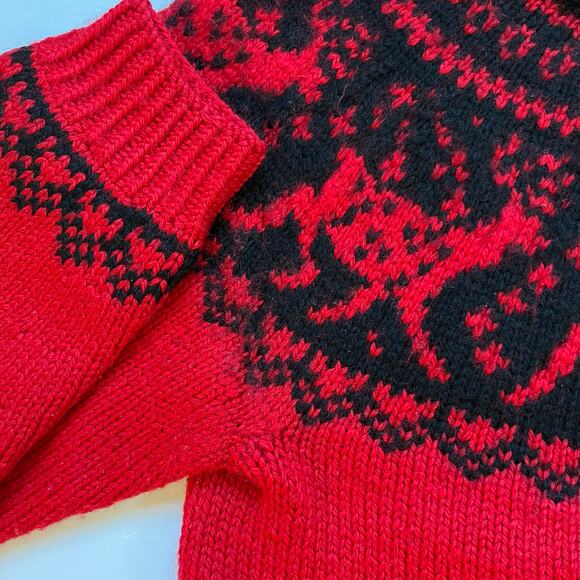 Vintage Dale of Norway Reindeer Fair Isle Christmas Holiday Crewneck Sweater M S - Picture 7 of 9